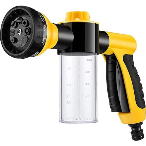 Portable foam sprayer pressure gun for watering plants and gardens, washing cars, bathing pets, cleaning outdoors and playing wi