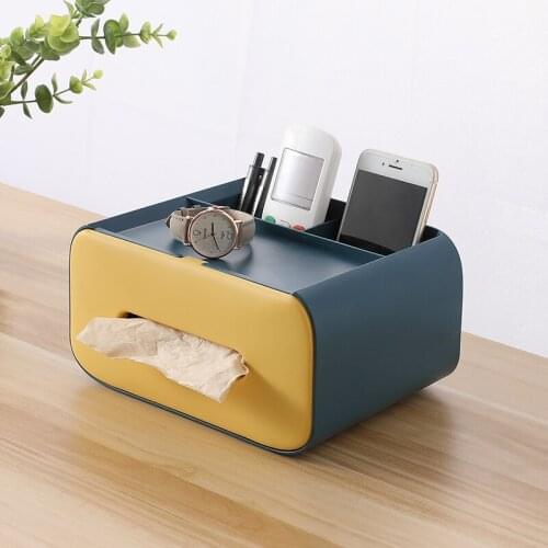 Nordic Simple Tissue Box Multifunction Creative Bedroom Night Stand Tissue Holder Storage Modern Napkin Paper Holder MM60ZJH