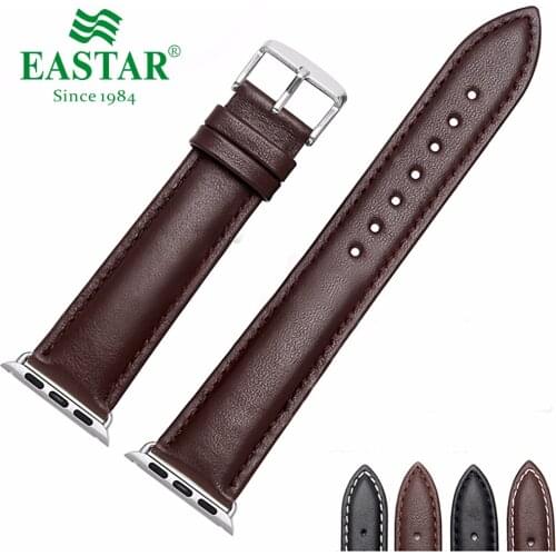 Eastar Leather Watchband for Apple Watch6 5 SE Band Series 3/2/1 Sport Leather Bracelet 42 mm 38 mm Strap For iwatch 4 5 Band