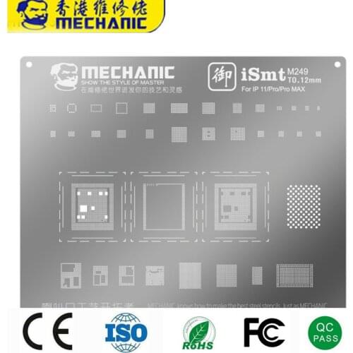 Mechanic iSmt BGA IC Reballing Stencil 0.12MM Multi-Purpose for iphone 6 6P 6S 7 7P 8 8P X XS MAX 11 PRO MAX CPU NAND Steel Net