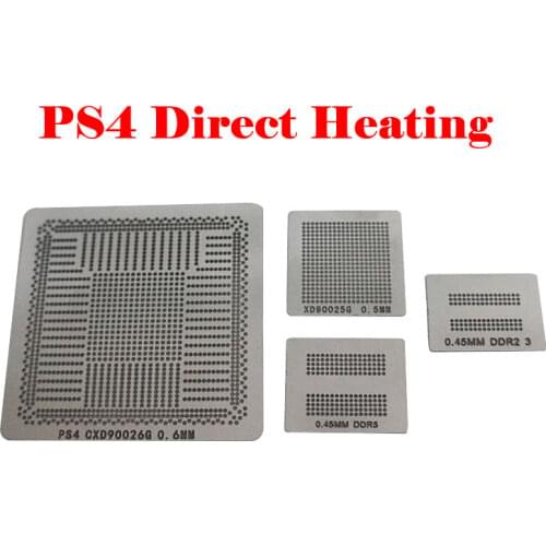 BGA Direct Heating Reballing Stencils for PS4 BGA IC Reball Station CXD90025G CXD90026G DDR5-RAM DDR7 CXC90044GB DDR3-SDRAM Kit