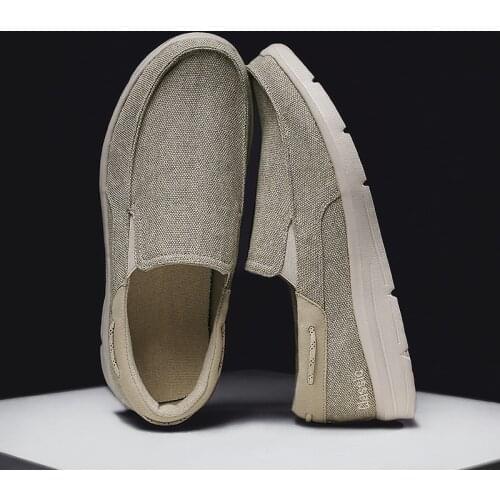 Casual Shoes For Men Linen Cloth Breathable Mens Canvas Shoes Flat Driving Footwear Comfortable Light Loafers Zapatos De Hombre