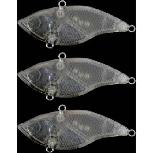 VIB Fishing Lure Blanks 5pcs/lot 5cm 13.7g Unpainted Vibration Lure Bodies Plastic Clear DIY Hard Lure Artificial Bait