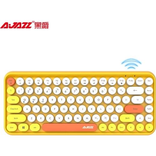 Bluetooth Keyboard Retro Round Keycap Plastic Panel Colorful Border Waterproof Mobile Phone Keyboard