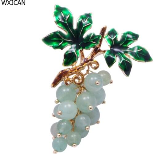 WXJCAN luxury large brooch with stone Fashion natural stone grape jewelry Decent gift women party birthday holiday