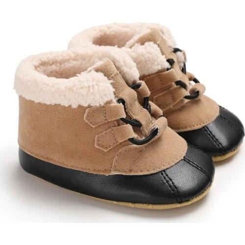 Winter Soft Plush baby Booties Infant Anti Slip Snow Boots Warm Cute Baby Girl Boy Soft Sole Boots