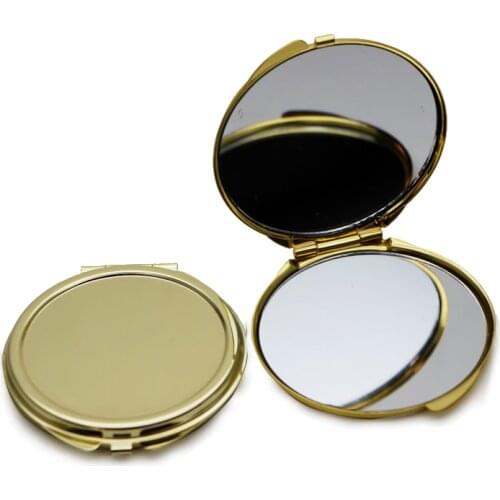 Gold 62mm Small Compact Mirror Round Lady handbag Mirrors Can Be Personalised