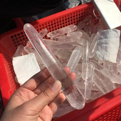 1pcs Natural white crystal quartz crystal massage