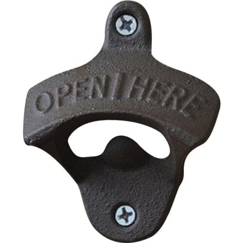 1pc Vintage Antique Iron Beer Bottle Opener Wall Mounted Antique Style Cola Soda Glass Cap Opener Kitchen Tools