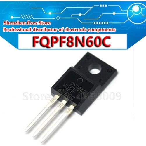 10pcs/lot New FQPF8N60C 8N60C 8A 600V TO-220 MOS FQP8N60C