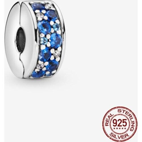 100% Real 925 Sterling SilverBlue Series Star Sea Heart Pendant Fit Original 3mm Bracelet& Bangle Making Fashion DIY Jewelry For