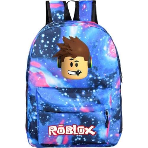 2021 Hot Game Peripheral Robloxing Schoolbag Lightning Star Canvas Bag Backpack Male Female Students Cartoon Plaid School Bag