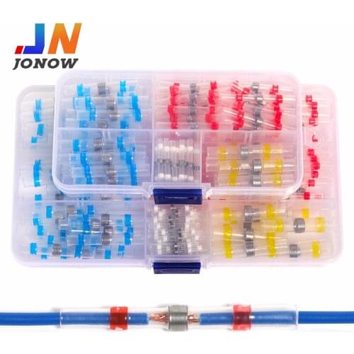 205PCS Heat Shrink Butt Connectors Wire Terminal Waterproof Solder Seal Sleeve Electrical Wire Connector Automotive Marine Kit