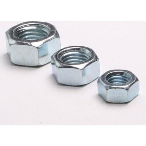 30PCS 8.8 Galvanized High-Strength Galvanized Hex Nut White Zinc Nut M4