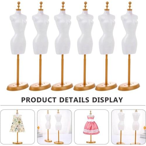 6pcs Doll Model Stand Doll Dress Mannequin Display Stand Mini Model Holder Home Decor DIY Women Doll Garment