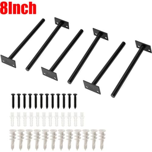 6PCS Invisible Floating Shelf Metal Brackets Heavy Duty Concealed Hidden Support Wall Mount Storage Shelf Furniture Hardware