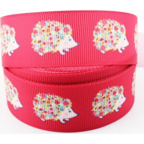 9/16/22/25/38/57/75mm Lovely cartoon Hedgehog grosgrain ribbon 10/25/50 yards DIY gift wrap sewing wedding decor ribbon