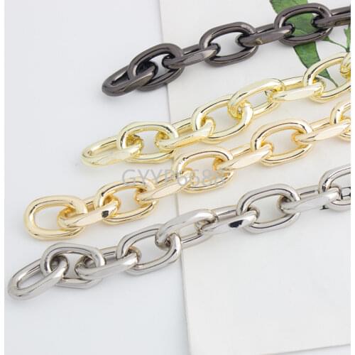 1-5-10 meters 4.5 mm thick 16mm width 4 colors Aluminum purse chain bag strap for crossbody Bag chain