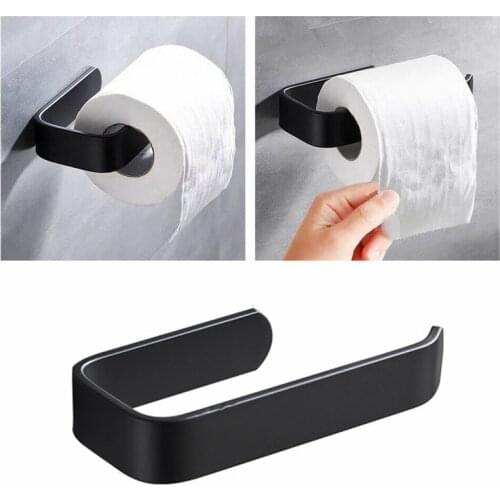 Aluminum Paper Holders Self Adhesive Tissue Rack Wall Mounted Towel Rail Multifunction Storage Shelf Bathroom Kitchen Hardware