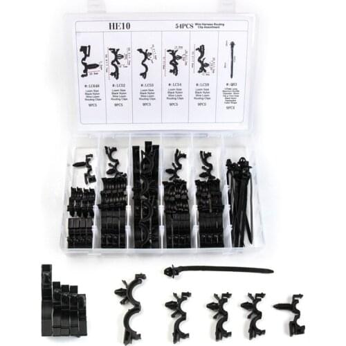 54Pcs Car Clips Plastic Decorative Buckle Bumper Nylon Door Plate Screw Piercing Nail Boxed Car Clips