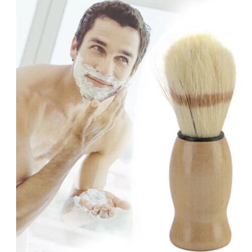 New Professional Barber Salon Shave Shaving Razor Brush Wood Handle Face Cleaning Tool For Men