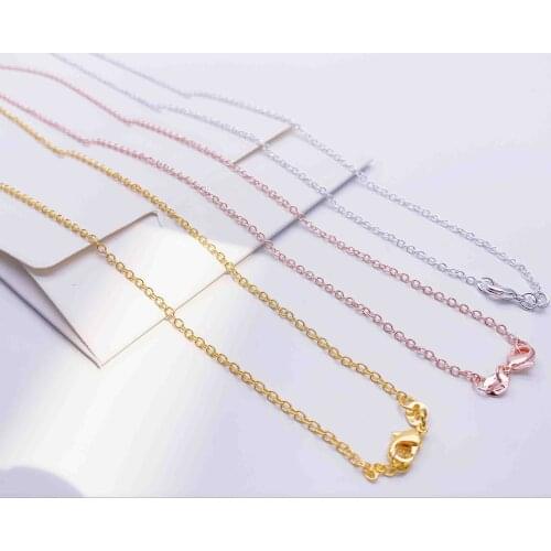 Classic trendy nacklace for women Copper plated silver chains necklaces Brief plain clavicle chain casual neck accessory gifts