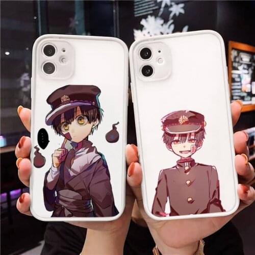 Anime ground-bound boy Hanako-kun Phone Case For iPhone 12 11 Mini Pro XR XS Max 7 8 Plus X Matte transparent White Back Cover
