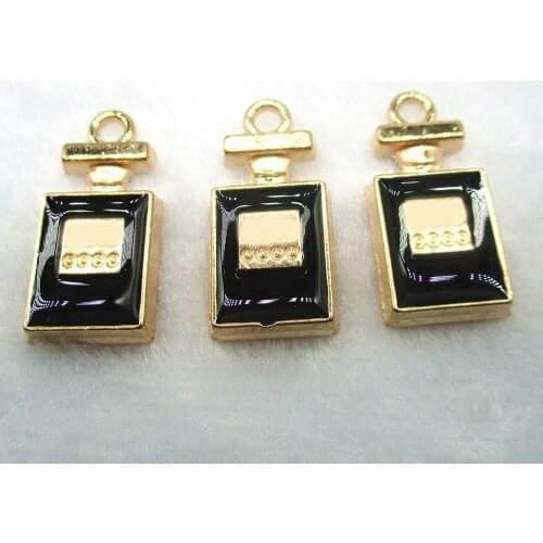 10PCS Perfume Bottle Floating Enamel Zinc Alloy Charm DIY Bracelet Necklace Jewelry Accessory Female DIY Craft Wholesale XL415