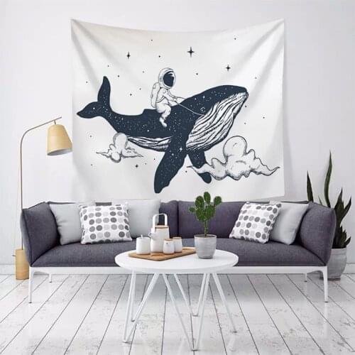 Astronaut ride shark tapestry wall hanging boho tapestry home decoration wall cloth