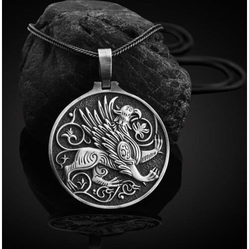 Hot sale new Greek mythology Griffin Amulet Pendant mens necklace retro totem sweater chain necklaces