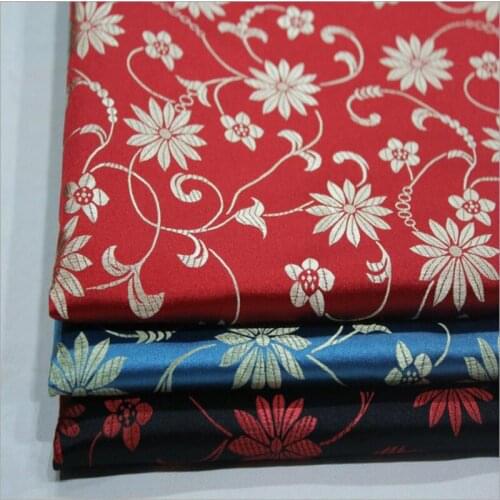 HLQON 75cm width brocade yarn dyed flower fabric for patchwork felt tissue telas bed sheet cheongsam dress children cloth coat