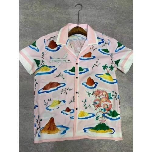 IK0453 Fashion Mens Shirts 2021 Runway Luxury famous Brand European Design party style Mens Clothing