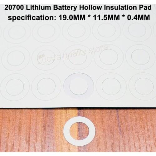 100pcs/lot 20700 Lithium Battery High Temperature Insulation Gasket Hollow Flat Head Surface Insulation Meson 19*11.5*0.4MM