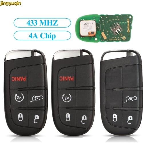 Jingyuqin Remote Smart Car Key Control 433 Mhz 4A Chip For Jeep Renegade 2014 2015 2016 2017 2018 2019 3/4/5 Buttons