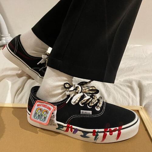 Women Sneakers Canvas Casual Shoes Fashion Black Color Shoes Womens Platform Flats Vulcanized Shoes Korea Style