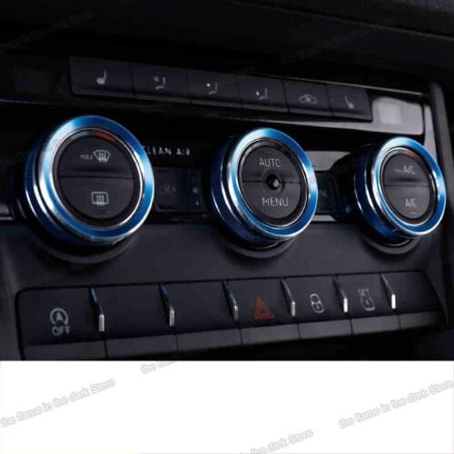 Lsrtw2017 Car Air Conditioning Switch Ring for Skoda Kodiaq Karoq Gt Interior Mouldings Accessories 2016 2017 2018 2019 2020