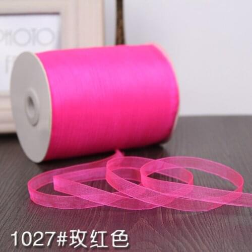 Pretty 10mm (10 Meters/lot) Rose Chiffon Ribbon For Wedding Party Decoration Christmas Gift Wrapping Transparent Organza Ribbons