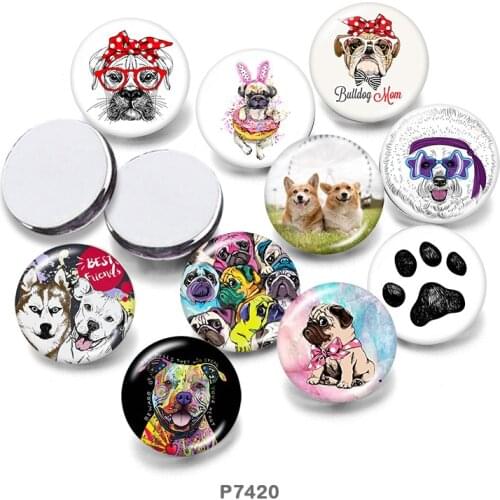 Dog 12mm/18mm/20mm/25mm/30mm Round Glass Cabochon Flat Back Making Findings P7420