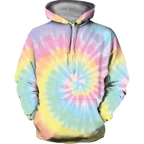 Hot fashion four colors colorful tie dye 3d printed Hoodie