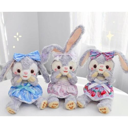 Disney Kawaii Stella Lou Wearing Lolita Dress Stuffed Plush Toys Cute Stella Lou Rabbit Plush Dolls Gifts for Children Kids