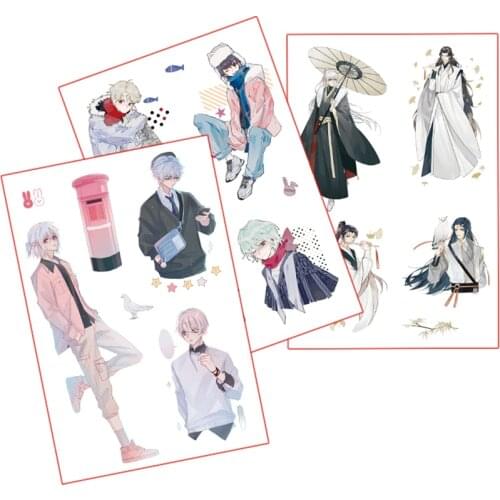 NEW 6 Sheets Set Figure Landscaping Ancient Style Modern Journal Diary Decorative Stationery Stickers