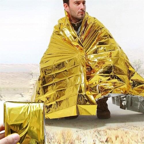 Outdoor Emergency Solar Blanket Survival Safety Insulating Mylar Thermal Heat Accessories Tool Kit Dropship#0406