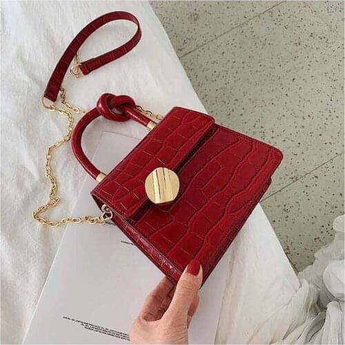 New Chain Shoulder Messenger Bag Quality Leather Womens Designer Handbag Crocodile Pattern Tote Bag