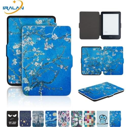 New Printed PU Leather Case For Kobo Clara N249 Clear HD 6.0" 2018 e-Book Cover Silicone Magnetic Protective shell+Film+Stylus