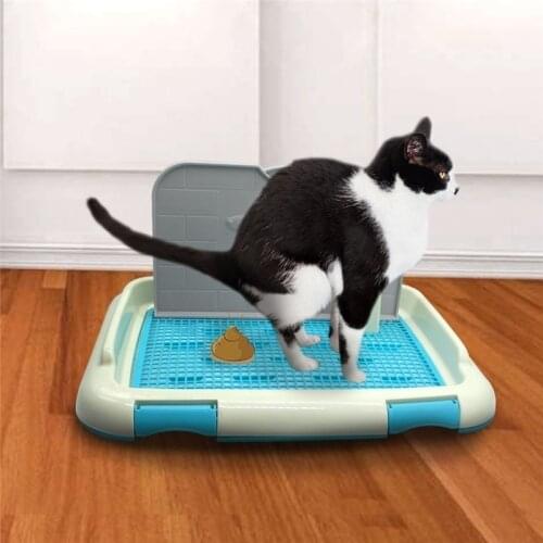 Pets Cat Potty Puppy Pad Dog Training Toilet Holder Reusable Cat Lattice Box Tray Pet Accessories Small Medium Dogs Supplies