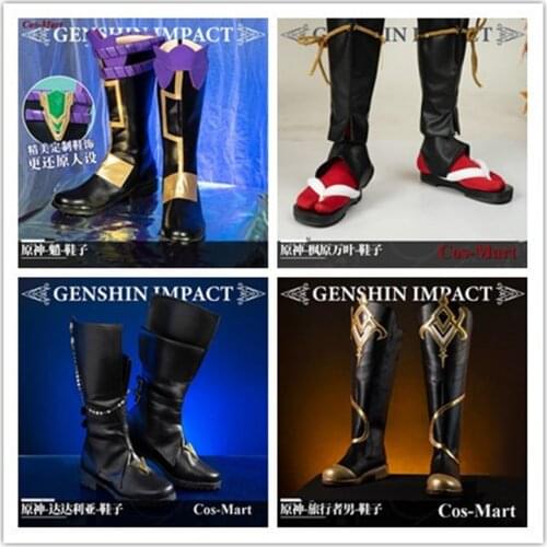 Hot Game Genshin Impact Tartaglia/Xiao/Aether/Kaedehara Kazuha Boots Cosplay Universal Fashion Combat Shoes Role Play Used 36-43