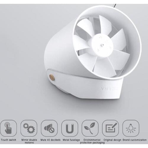 Original Vh Mini Fan Portable Ventiladors Usb Mijia Fan Ultra Quiet Smart Touch Summer Cooler Double Leaf Desktop Fan