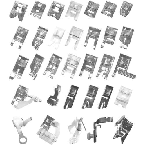 32pcs/Set Sewing Machine Presser Foot Tool Kit For Brother Singer Multifunctional Sewing Machine Accessories With English Manual