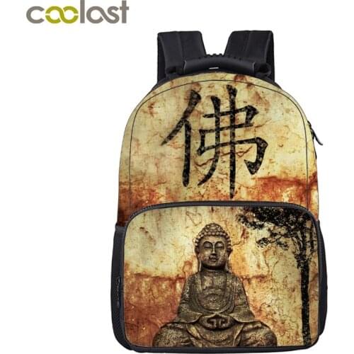 Siddhartha Gautama Buddha Backpack For Teenage Children School Bags Inner Peace Buddhism Dhyana Women Men Travel Bags Backpack