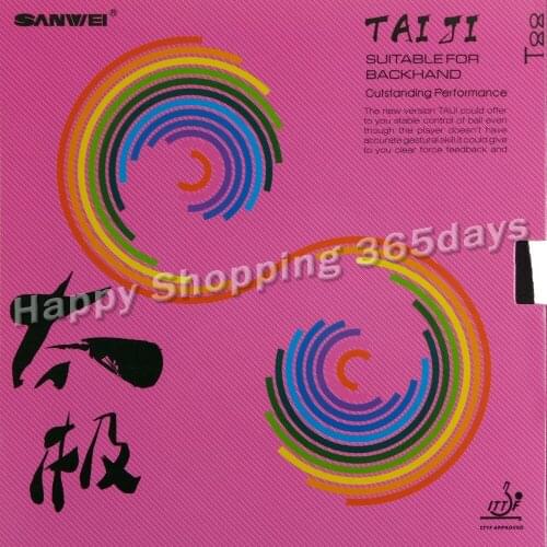 SANWEI New TAIJI (TAICHI) PLUS 40+ Table Tennis Rubber (Half-sticky, Pink German Style Tension Sponge) Ping Pong Rubber